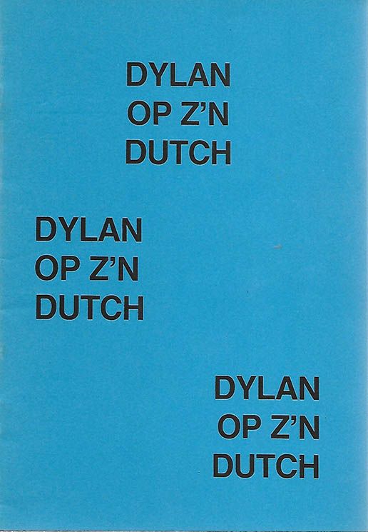 dylan op z n dutch dylan book in Dutch