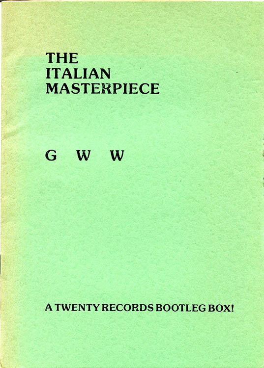 the italian masterpiece gww a twenty record bootleg box Bob Dylan book