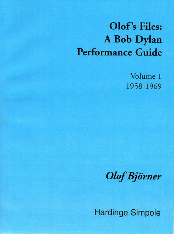 olof's files 1958'1969 Bob Dylan book