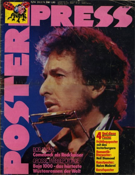 poster press magazine Bob Dylan front cover