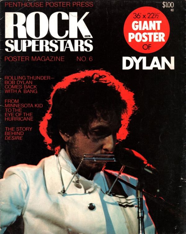 rock superstar poster magazine 1974 Bob Dylan front cover