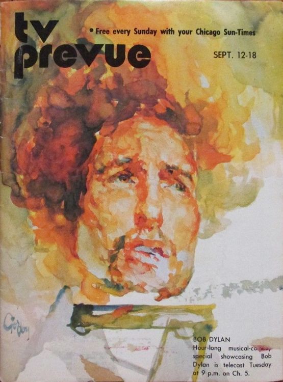 tv prevue Sunday Chicago Sun-Times supplement magazine Bob Dylan front cover