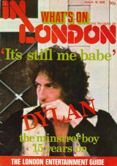 what's on in london magazine Bob Dylan front cover