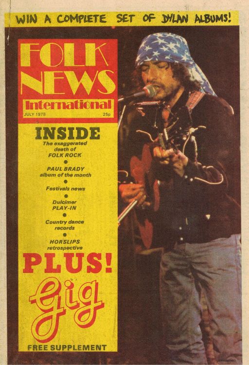 folk news international magazine Bob Dylan front cover