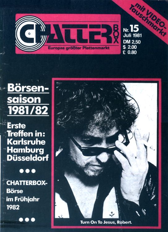 chatter box magazine Bob Dylan front cover