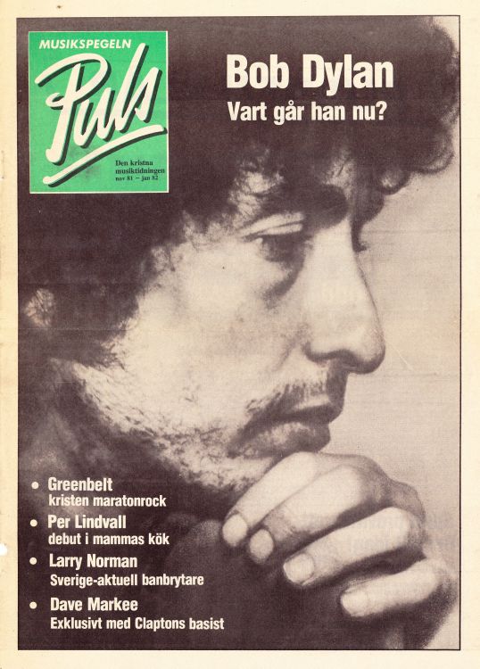 puls sweden magazine Bob Dylan front cover