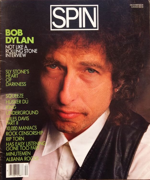 spin usa magazine Bob Dylan front cover