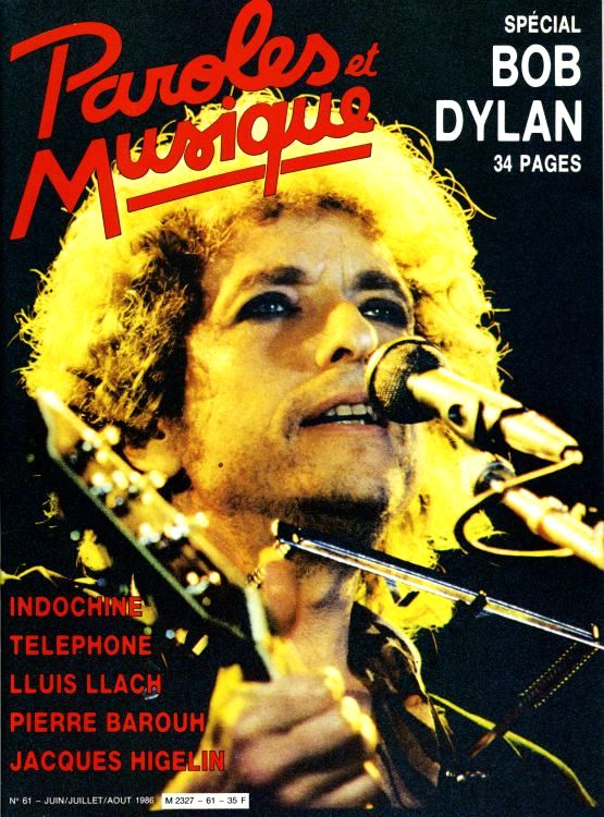 paroles et musique magazine Bob Dylan front cover