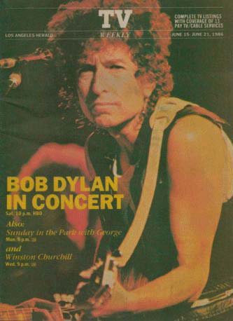 los angeles herald tv weekly magazine Bob Dylan front cover