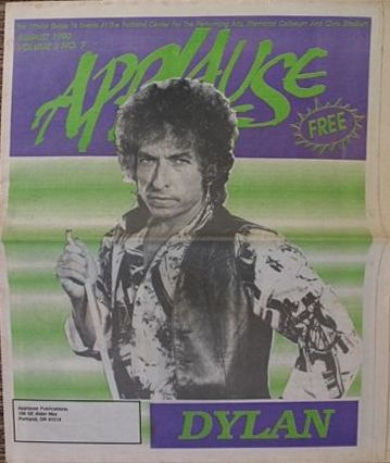 applause portland oregon magazine Bob Dylan front cover
