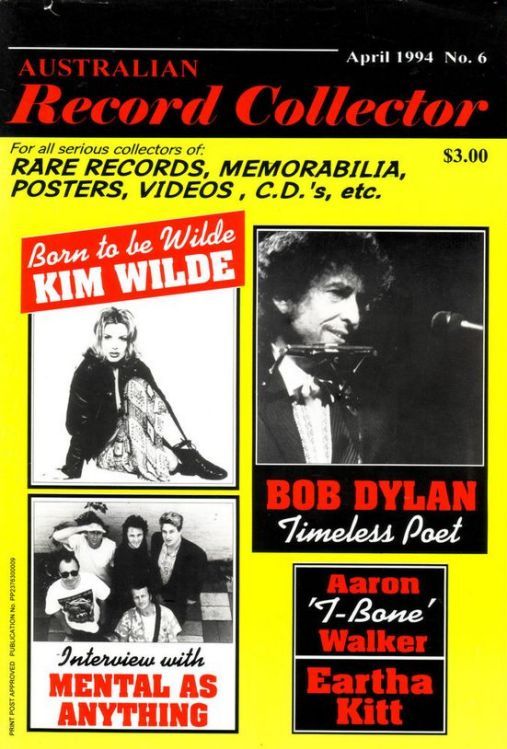 australian record collector magazine Bob Dylan front cover