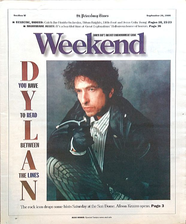 weekend magazine st petersburg times 1995 Bob Dylan front cover