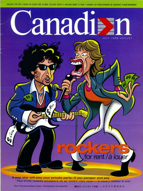 canadian airlines magazine Bob Dylan front cover