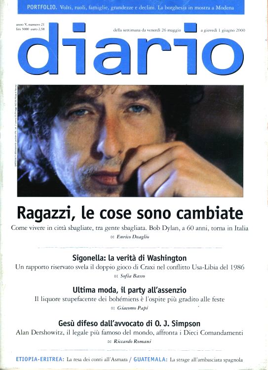 diario magazine Bob Dylan front cover