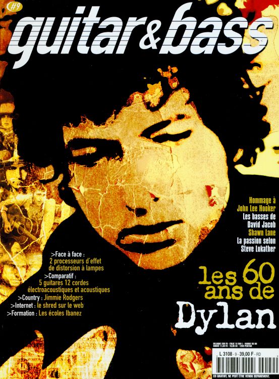 guitar & bass magazine Bob Dylan front cover
