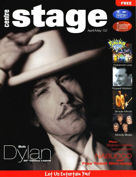 center stage magazine Bob Dylan front cover