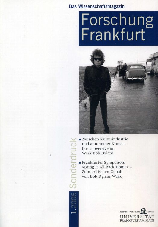 FORSCHUNG FRANKFURT magazine Bob Dylan front cover
