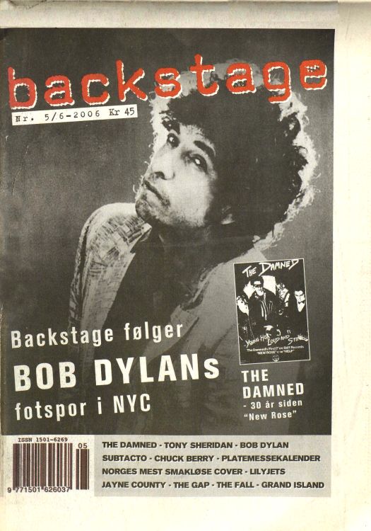 backstage norway magazine Bob Dylan front cover