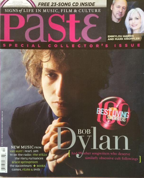paste magazine Bob Dylan front cover