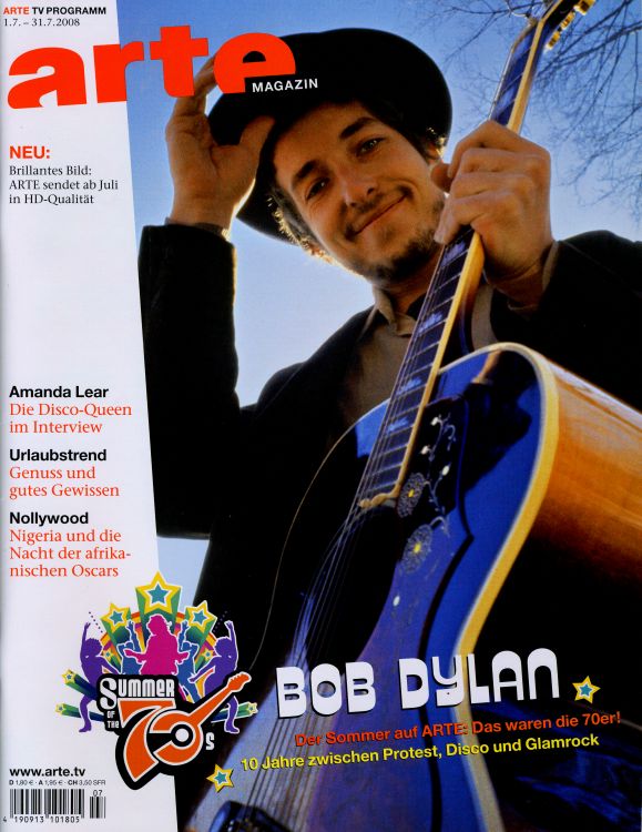 arte magazine germany Bob Dylan front cover