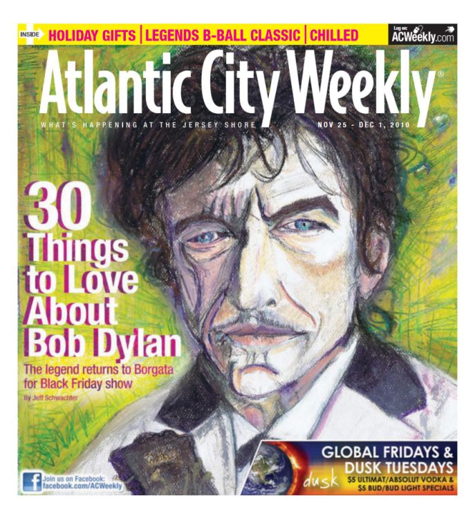 atlantic city weekly magazine Bob Dylan front cover