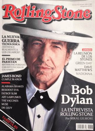 rolling stone magazine mexico October 2012 Bob Dylan front cover