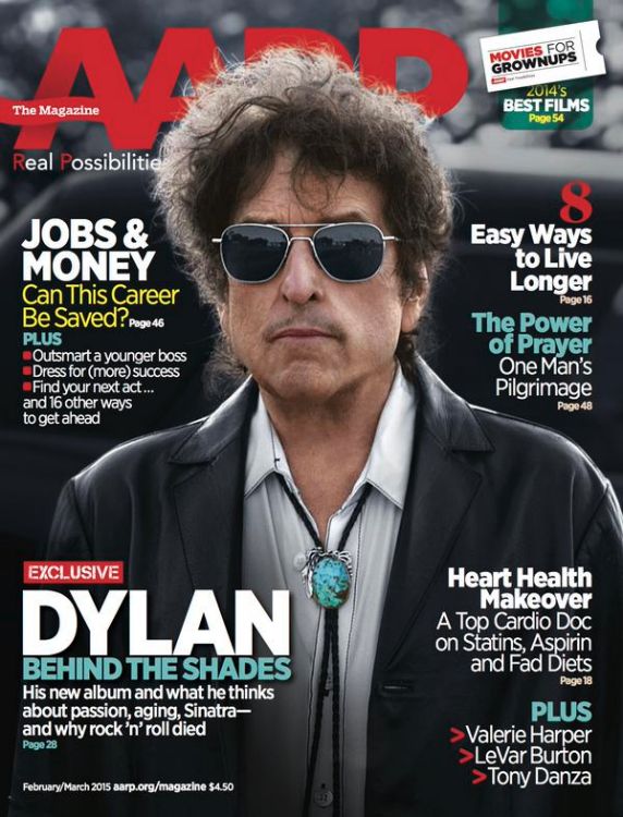 AARP magazine Bob Dylan front cover