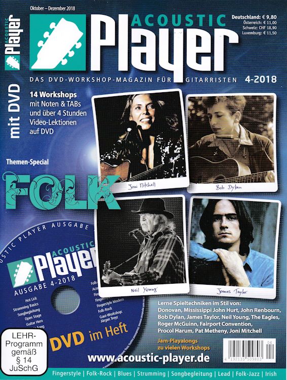 acoustic player magazine Bob Dylan front cover