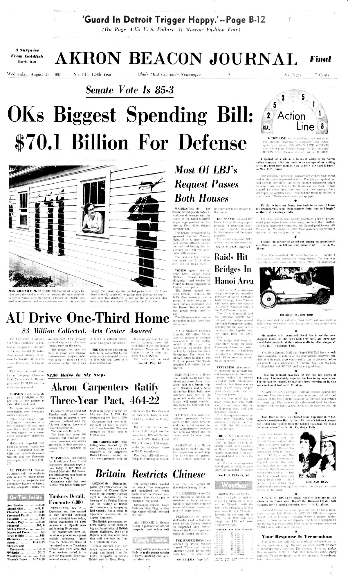 akron beacon journal Bob Dylan front cover