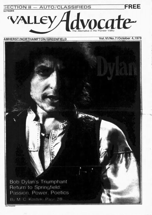 valley advocate usa magazine Bob Dylan front cover