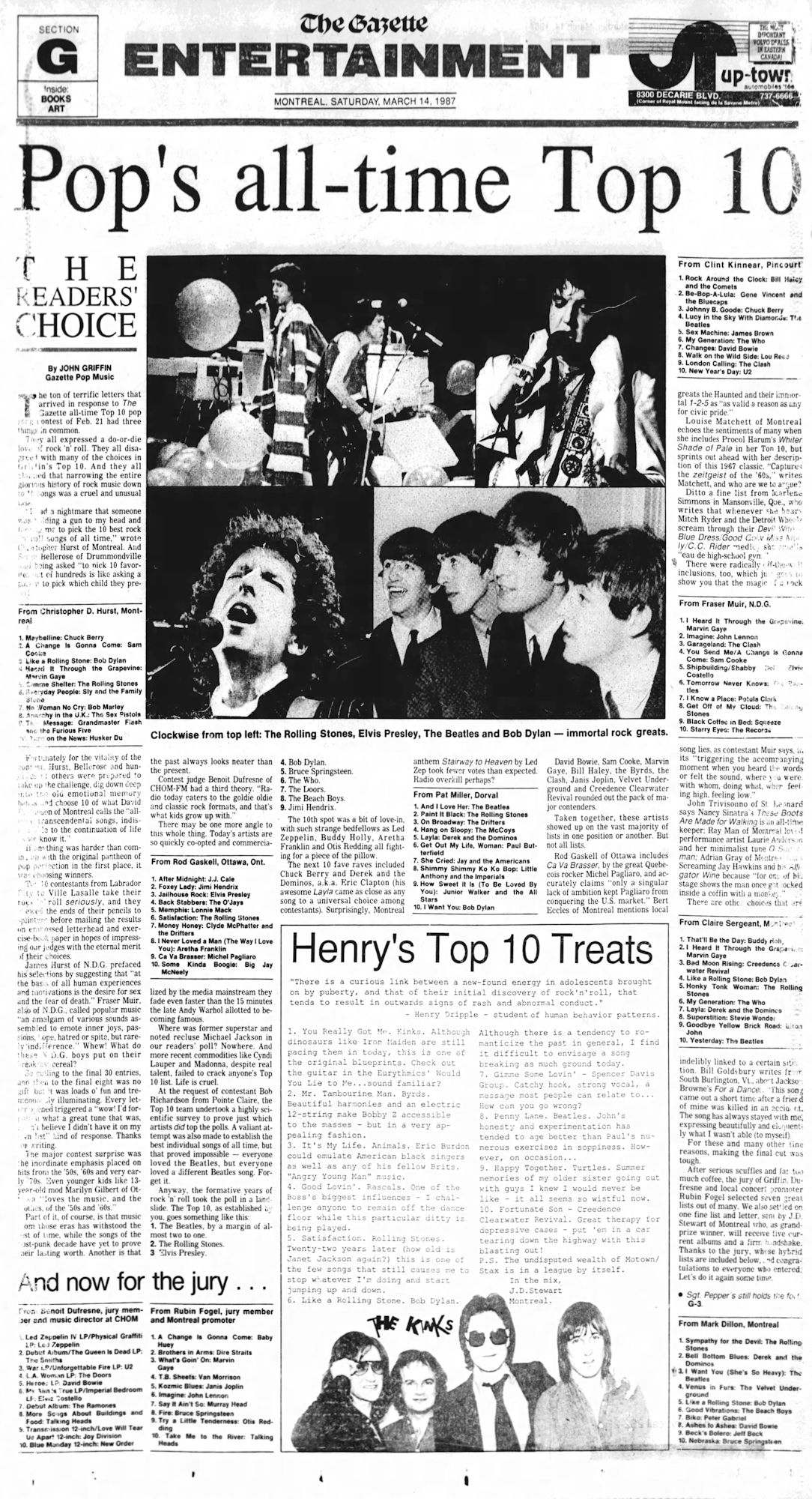 The Gazette Bob Dylan front cover