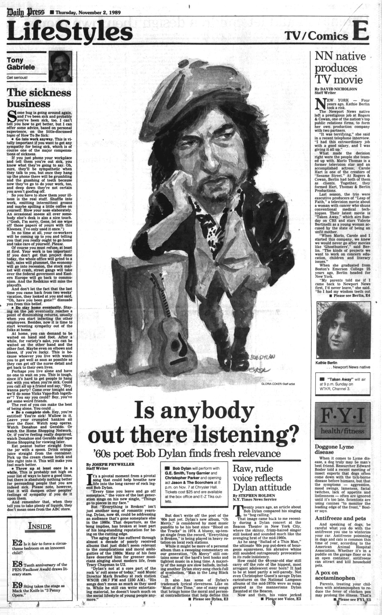 The daily press bob dylan front cover