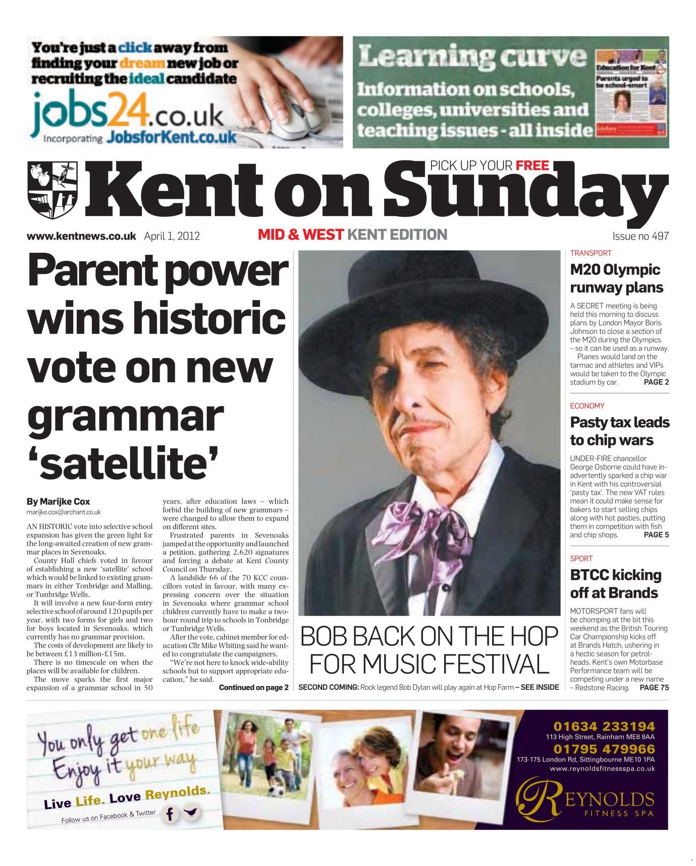 kent on suday bob dylan front cover