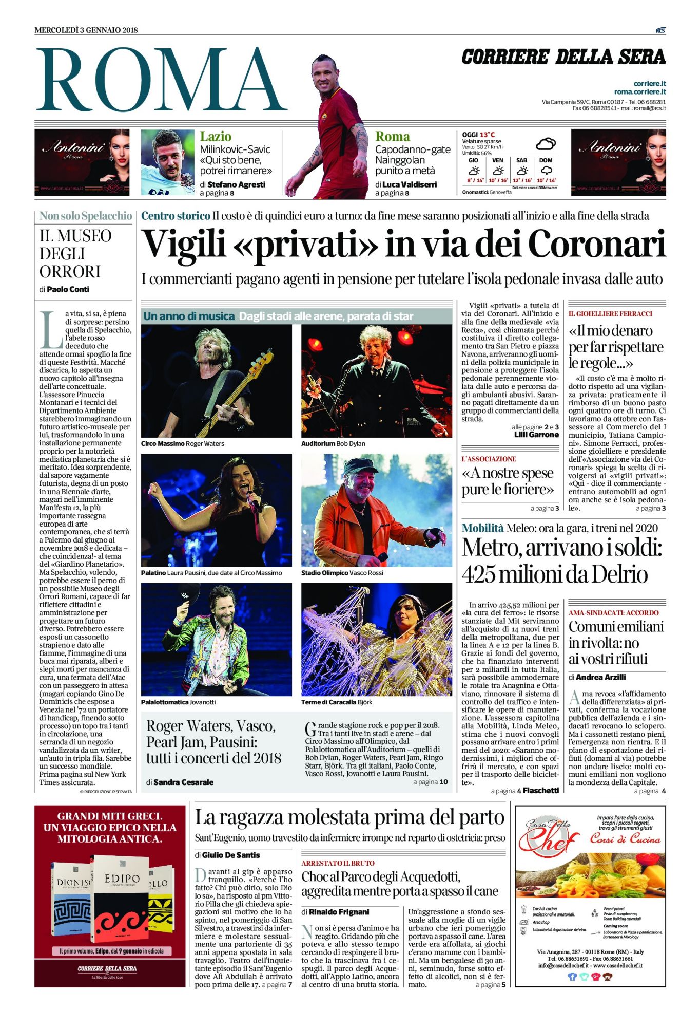 roma corriere dell sera Bob Dylan front cover