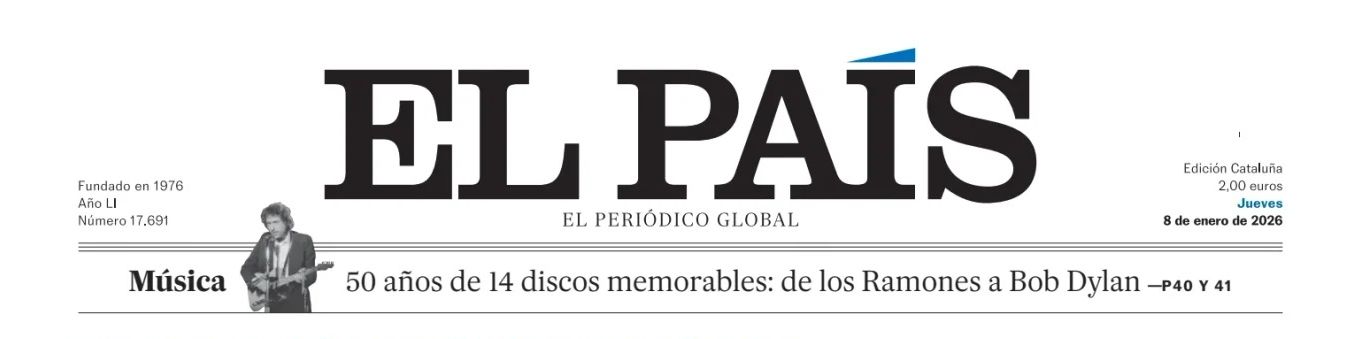 el pais 06 01 2026 Bob Dylan front cover
