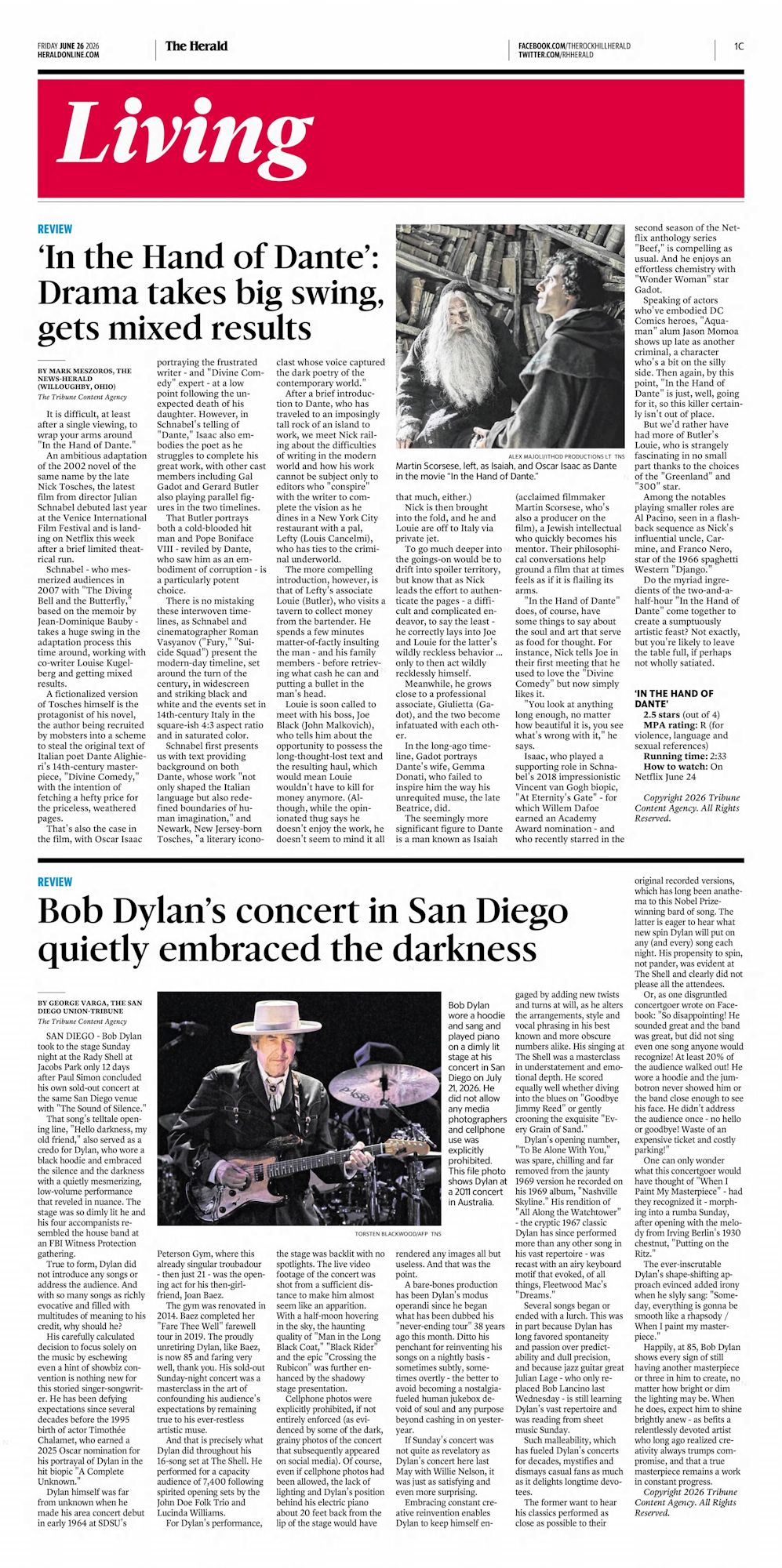 the herald Dylan front cover