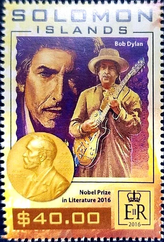 bob dylan Solomon Islands 2016, 'Nobel Prize 2016' stamp