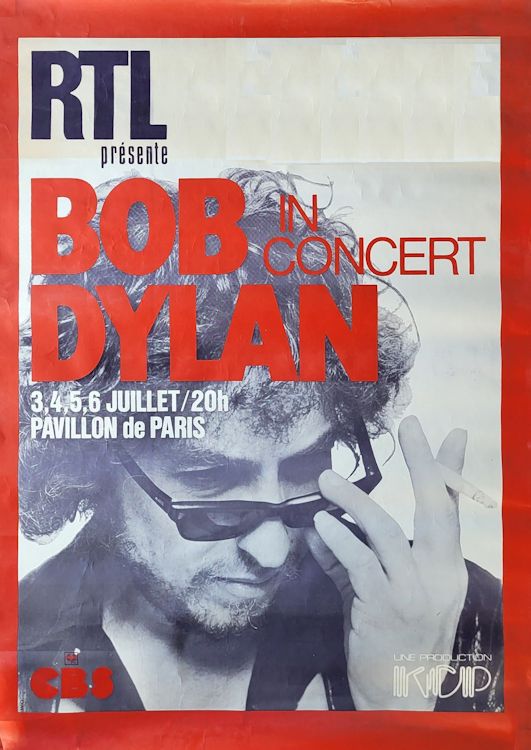 Bob Dylan Paris july 1978 poster